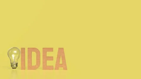 The Light bulb and idea text for creative concept 3d Rendering. イラスト素材