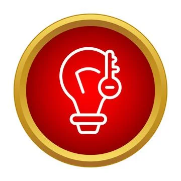 Light bulb and key displaying solution thinking process Stock Illustration
