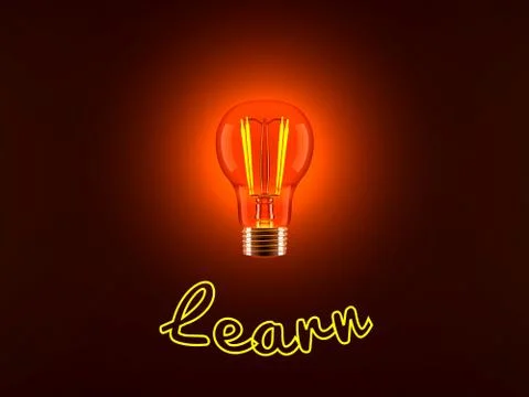 Light Bulb and Learn Stock Illustration