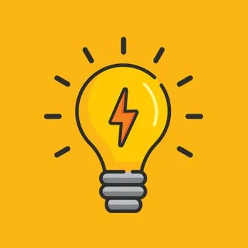 Light bulb and lightning bolt logo. Иллюстрация