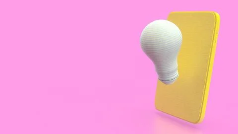 The Light bulb and mobile for idea or Business concept 3d Rendering. 库存插图