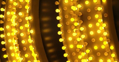 Light bulb and neon close crop of a casino marquee Stock Footage 120647350