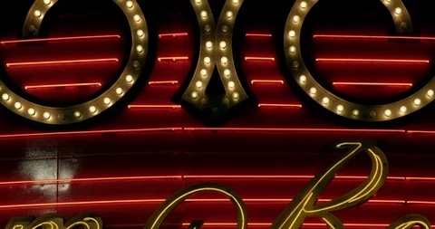 Light bulb and neon close crop of a casino marquee Stock Footage 120651225