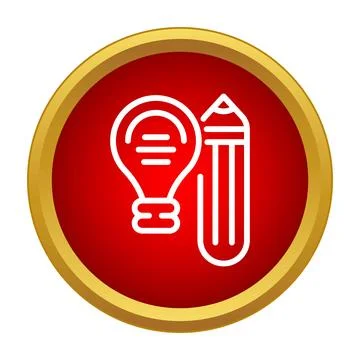 Light bulb and pencil icon symbolizing creative process イラスト素材