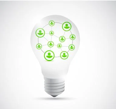 Light bulb and people network connection 스톡 일러스트
