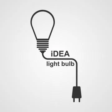 Light Bulb and plug concept. Stock Illustration