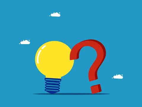 Light bulb and question mark. business people solve problems by knowledge Stock Illustration