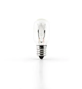 Light bulb and reflection on white background Foto stock