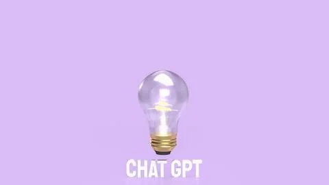 The light bulb and text chatgpt for technology  or it concept 3d rendering Illustrazione stock