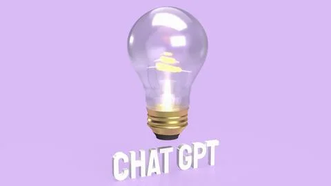 The light bulb and text chatgpt for technology  or it concept 3d rendering イラスト素材