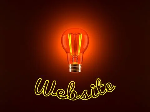Light Bulb and Website Stockillustratie