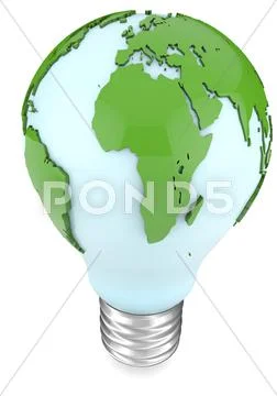 Light bulb and world map Stock Illustrationen