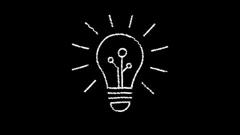 Light bulb animated hand drawn doodle glowing idea lamp wiggling loop overl.. Stock Footage 342963294