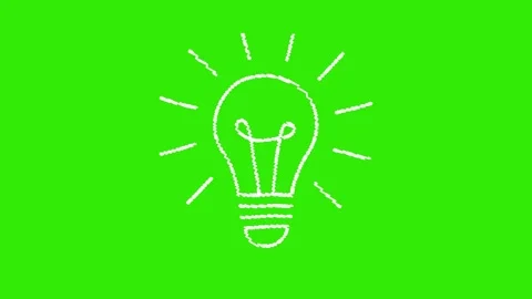 Light bulb animated hand drawn sketch shining idea lamp with rays wiggling .. Stock Footage 342963325