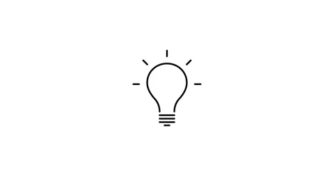 Light bulb animated outline icon Stock Footage 255431735