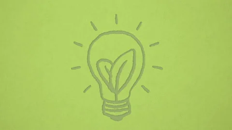 Light bulb, animation for ideas and eco-sustainable themes Stock Footage 154201232