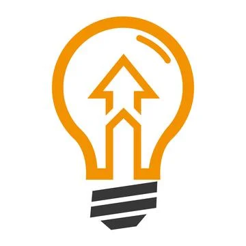 Light Bulb Arrow Growth Creative Idea Logo Template Icon Vector. Stock Illustration