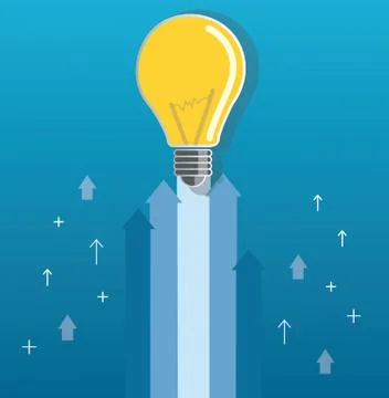 Light bulb on arrow start up concept illustration Stock Illustration