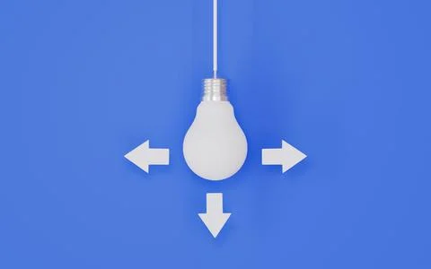 Light bulb with arrows, Creative idea concept 3d illustration Stock Illustration