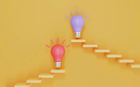 Light bulb with up arrows, Creative innovation and strategy analysis Stock Illustration