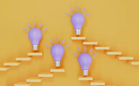 Light bulb with up arrows, Creative innovation and strategy analysis Stock Illustration