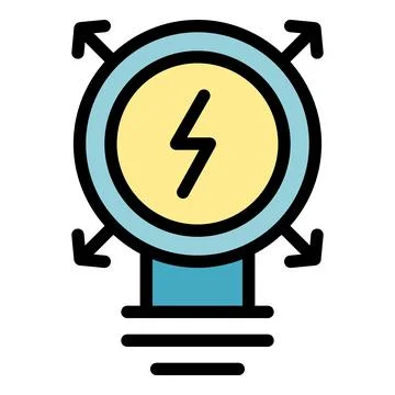 Light bulb with arrows pointing to center representing brainstorming session 库存插图
