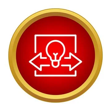 Light bulb with arrows representing idea expansion process Stock Illustration