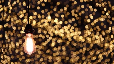 Light Bulb On Beautiful Bokeh Background Video stock 85686211