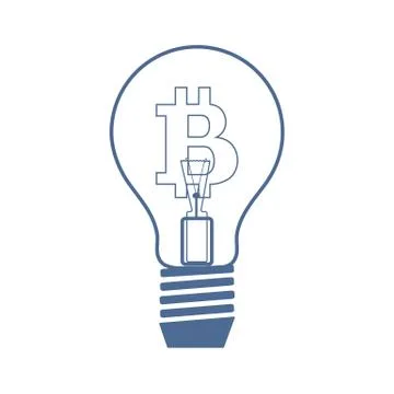 Light bulb with bitcoin. Stock Illustration
