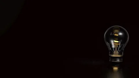 The Light bulb on Black background  for creative concept 3d Rendering. イラスト素材