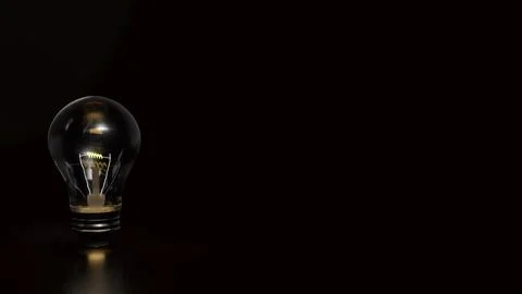 The Light bulb on Black background  for creative concept 3d Rendering. Stock Illustration