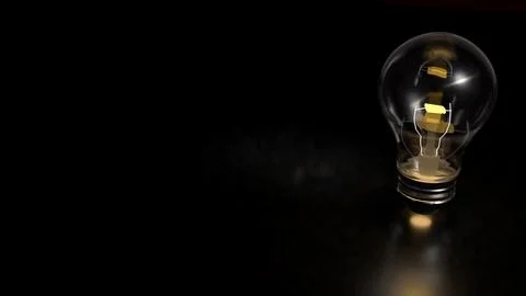 The Light bulb on Black background  for creative concept 3d Rendering. Stock Illustration