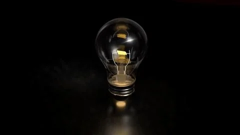 The Light bulb on Black background  for creative concept 3d Rendering. イラスト素材