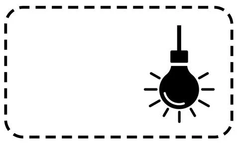 Light bulb black badge with space for text vector icon. Stock Illustration