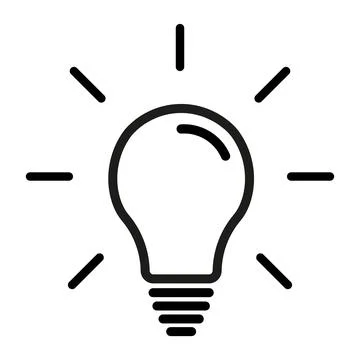 Light bulb black icon vector Stock Illustration