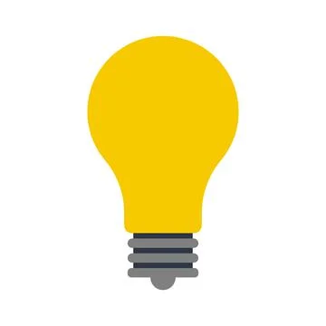 Light bulb black vector icon on white background Stock Illustration