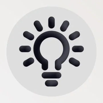 Light bulb blended bold black line icon Stock Illustration