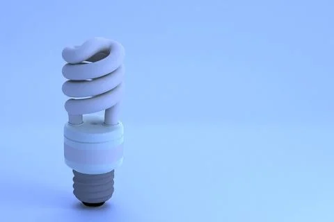 Light bulb on blue background concept, isolated lamp. 3d render illustration Stock Illustration