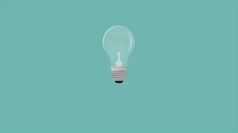 Light bulb on blue background - idea animation 4k Stock Footage 89832426