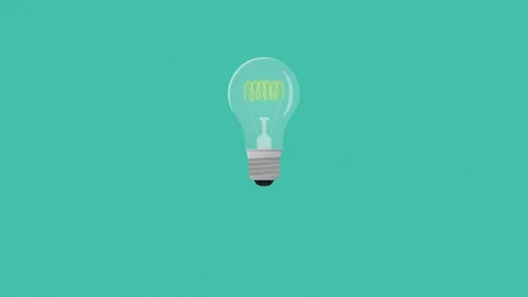 Light bulb on blue background - idea animation  Stock Footage 97887437