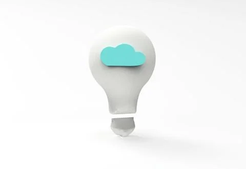 Light bulb with a blue cloud Stock Illustration