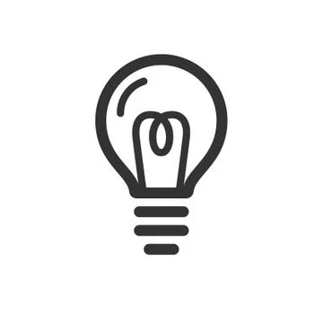 Light bulb bold linear icon, idea symbol Stock Illustration