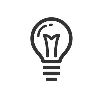 Light bulb bold linear icon, idea symbol Illustrazione stock