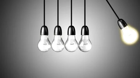 A light bulb boosts the others Stock Footage 54253337