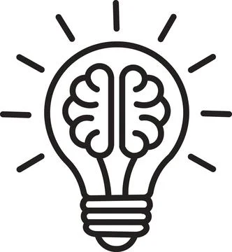 Light bulb with brain idea creativity icon イラスト素材