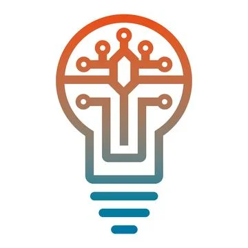 Light Bulb Brain Idea Innovation Logo Design Technology Vector Template Icon Stock Illustration