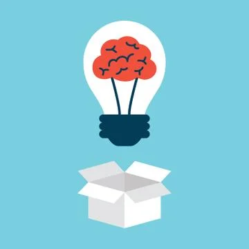 Light bulb with brain Stock Illustration