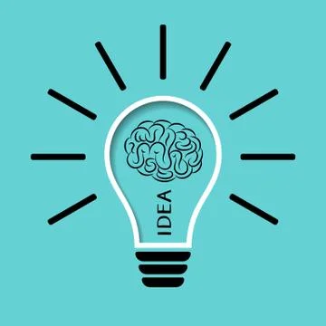 Light bulb with brain illustration Stock-Illustration