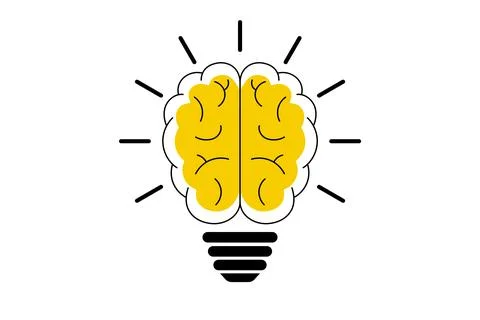 Light bulb with a brain inside Stock Illustration