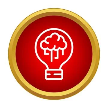 Light bulb with brain inside representing creative idea 库存插图
